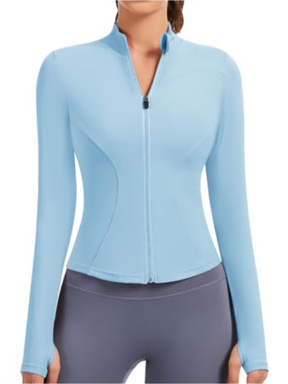 Women's Full Zip Athletic Jacket with Thumb Holes